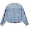 Levis Casual Comfortable Slim Fit Round Neck Long Sleeve Denim Jacket Women Jackets Blue 003HO-0000