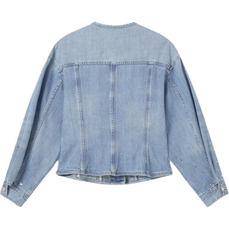 Levis Casual Comfortable Slim Fit Round Neck Long Sleeve Denim Jacket Women Jackets Blue 003HO-0000