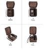Retro Crazy Horse Genuine Leather Travel Storage Box for Glasses, Watches, and Jewelry - Drop-Proof and Multifunctional