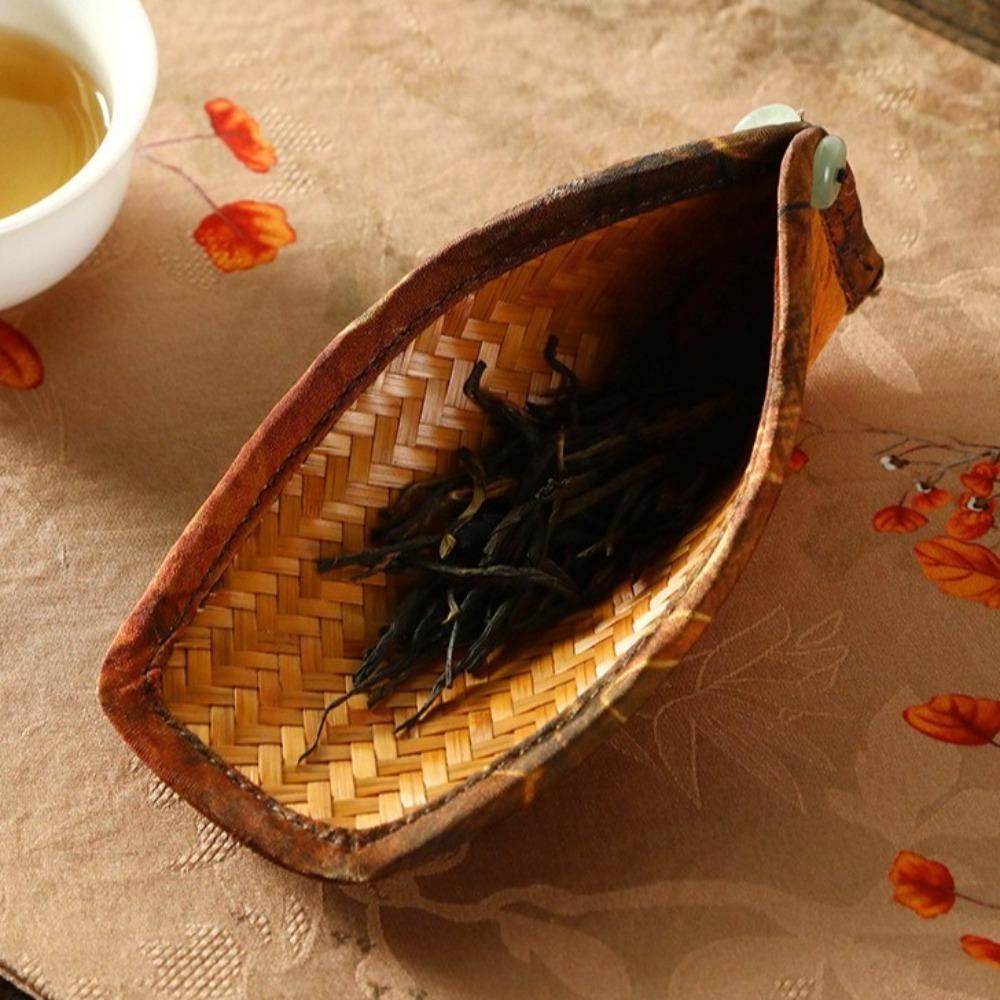 

Retro Tea Chaze Bamboo Woven Tea Scoop Tea Ceremony Tool Tea Dustpan Tea Room Style A