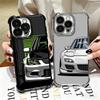 Simple Japanese Sports Cars Pattern Plating Phone Case For Iphone 16 17 Pro Max Air 16E 14 15 Plus 12 13 Mini Anti-Fall Airabag