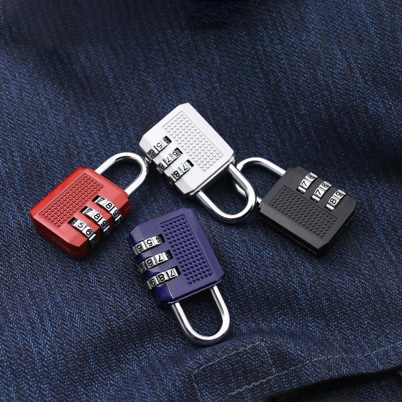 3 Digit Small Resettable Combination Padlock Luggage Case Box Lock Coded Lock School Gym Locker Suitcase Gate Pad Lock Us213