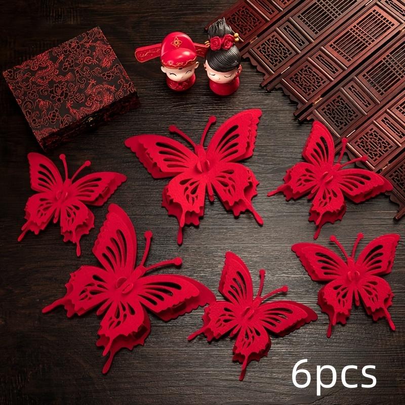 6/10pcs Romantic Wedding Items Wedding Room Background Wall Decorations In The Bride'S Bedroom Arrangement Newlywed Butterfly Three-Dimensional