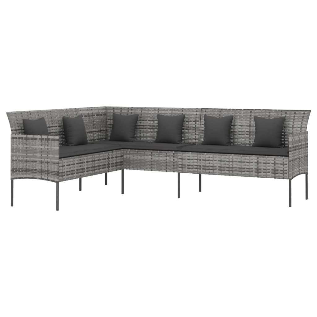 6 Piece Grey Garden Dining Set with Cushions