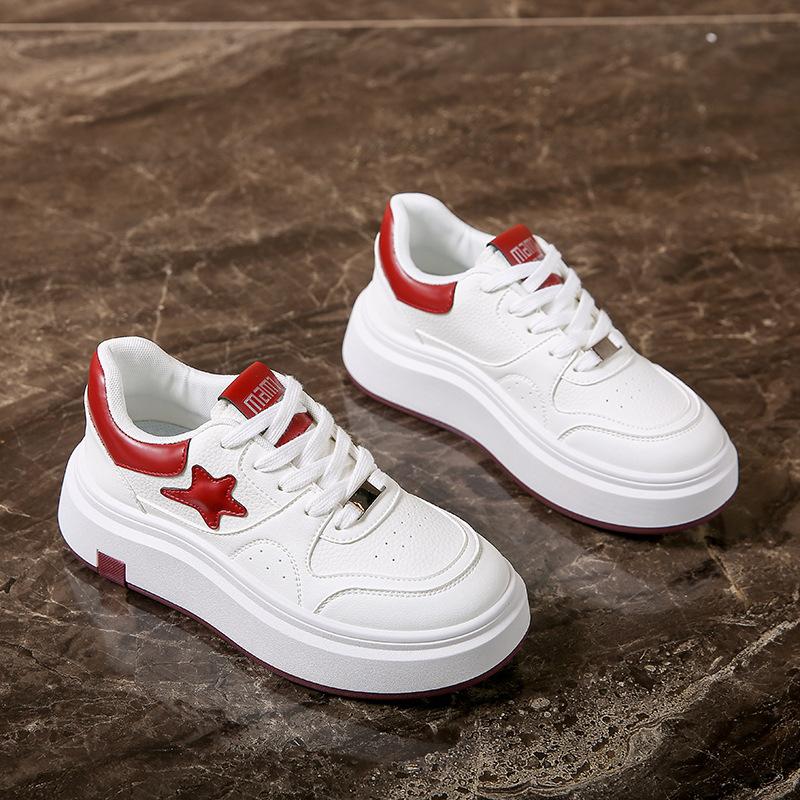 

Женские повседневные кроссовки на толстой платформе со шнуровкой, нескользящие, легкие, для ходьбы, женские, из искусственной кожи, удобные, спортивные, для тренировок, теннисные кроссовки 40