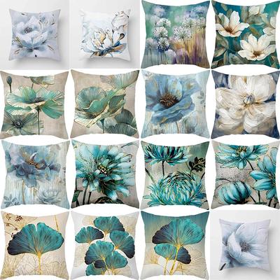 Pittura a olio floreale elegante serie di stampe di foglie di ginkgo federa decorativa per divano fodera per cuscino in poliestere 45x45 cm decorazione per la casa
