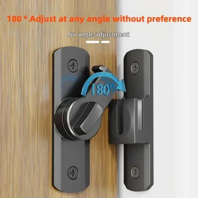Indoor No-Drill Push-Pull Door Lock - Old-Fashioned Exposed Buckle Sliding Latch for Home Safety Ideal for Bathroom