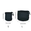 Multipurpose Drawstring Bag Outdoor Camping Pots Storage Bag Black Nylon Mesh Bag Tableware Organizers Easy to Use