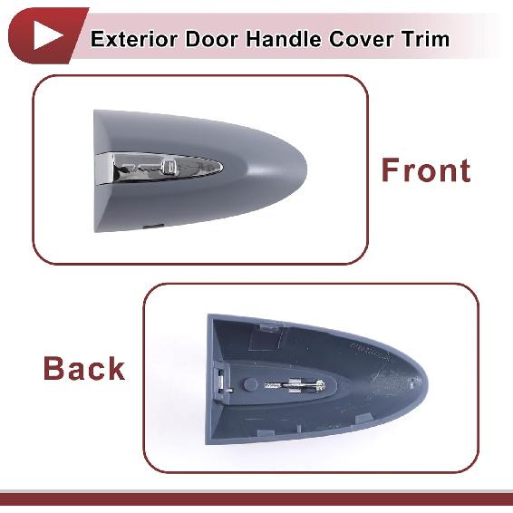 1 Pcs Exterior Door Handle Cover Trim for Jaguar XJ 2010-2019 Door Handle Cover No.C2D32290LML Gray ABS