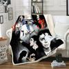 Coperta in Pile Stampata 3D di Michael Jackson per Letti Trapunta Spessa Copriletto alla Moda Coperta Sherpa per Adulti Bambini Adolescenti 100x150cm