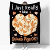 Guinea Pig Flannel Blanket Lovely Cartoon Animal Red Strawberry Blankets for Couch Bed Sofa Pet Hamster Floral Throw Blanket