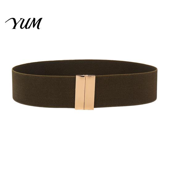 High Quality Elastic Belt Wide Waist Belt, Adjustable Stretchy with Metal Comfortable Stretch Square Buckle, Stylish Slimming Waistband for