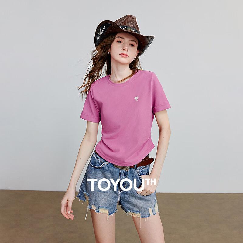 Women s Heart Embroidery Short-Sleeve T-Shirt S
