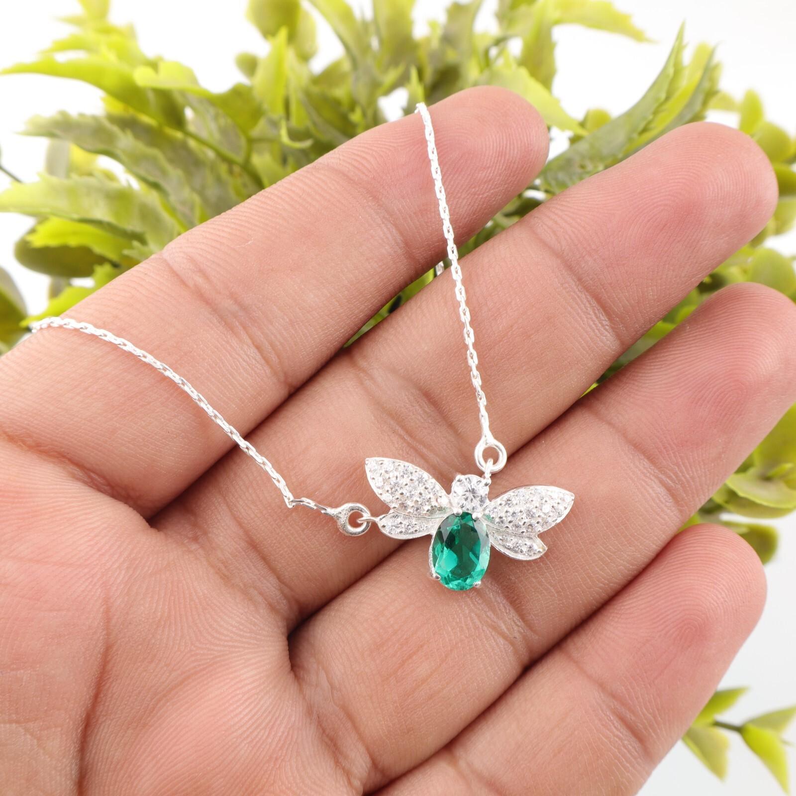 

Хромдиопсид Драгоценный камень 925 Стерлинговое серебро Ювелирные изделия Циркон Подвеска 0,50 Подарок CZP-12-1