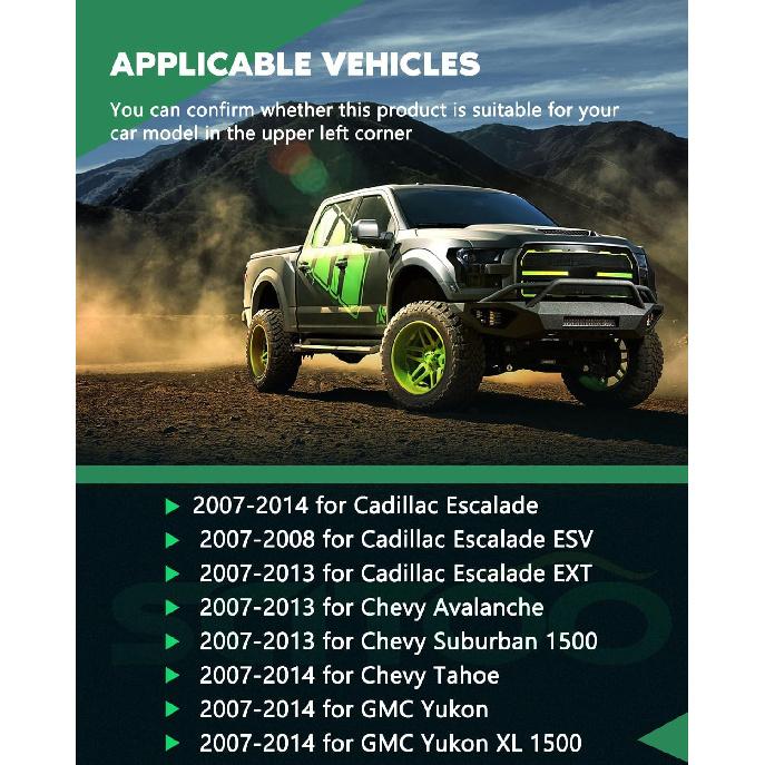 SCITOO ABS Wheel Speed Sensor for 2007-2013 for Cadillac Escalade EXT,2007-2013 for Chevy Avalanche,2007-2013 for Chevy Suburban 1500 Left Right Rear