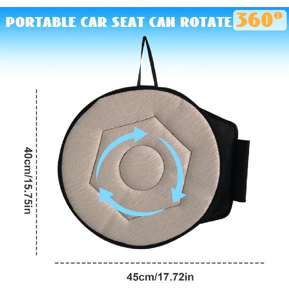 Swivel Car Seat, 17.7x15.7 Breathable Comfortable 360° Rotating Seat Cushion, Non Slip Portable Swivel Car, Easy Install Cushion for Elderly