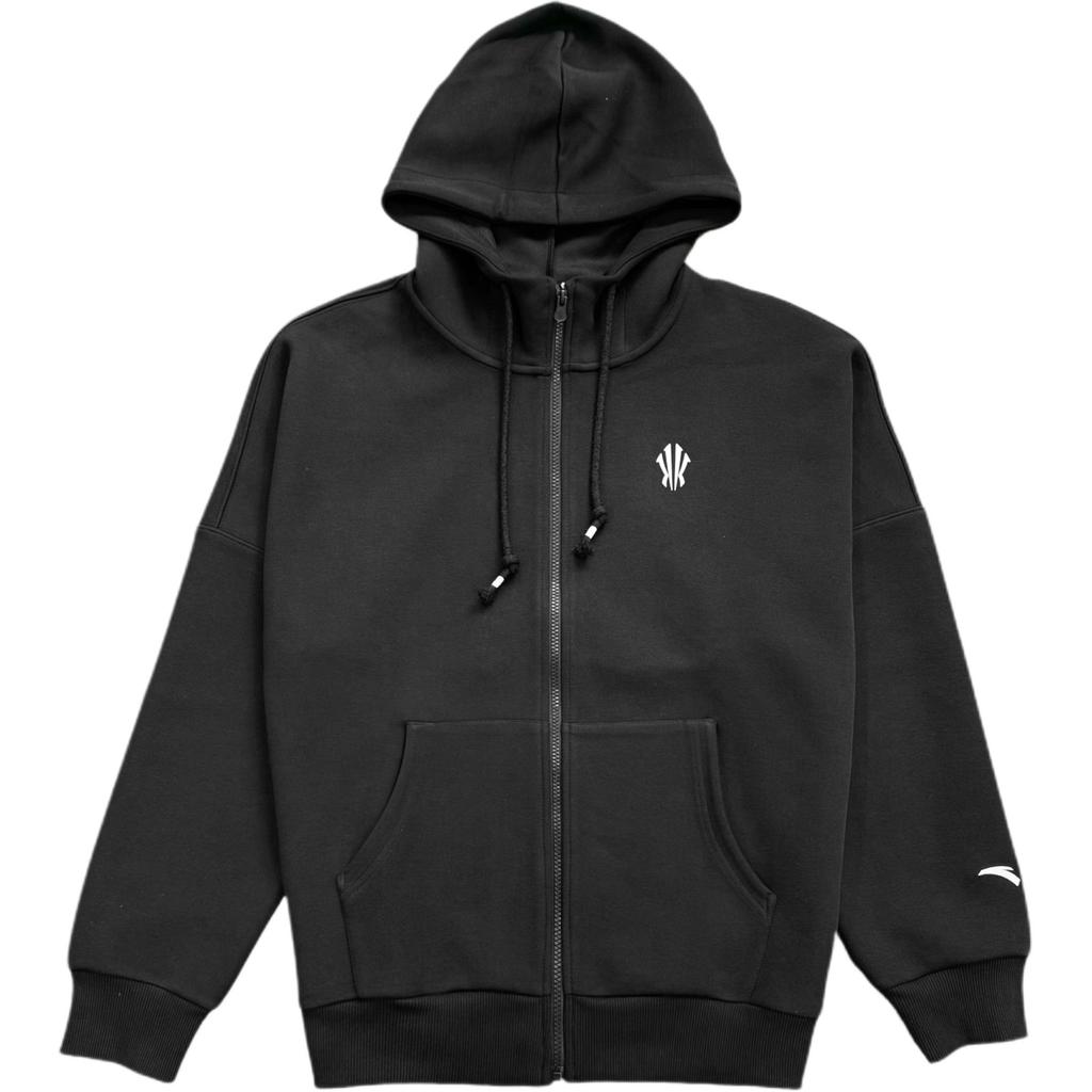 Anta Kyrie Irving Series Black Unisex Zip-Up Hoodie with Minimal Embroidery 172541708S-3