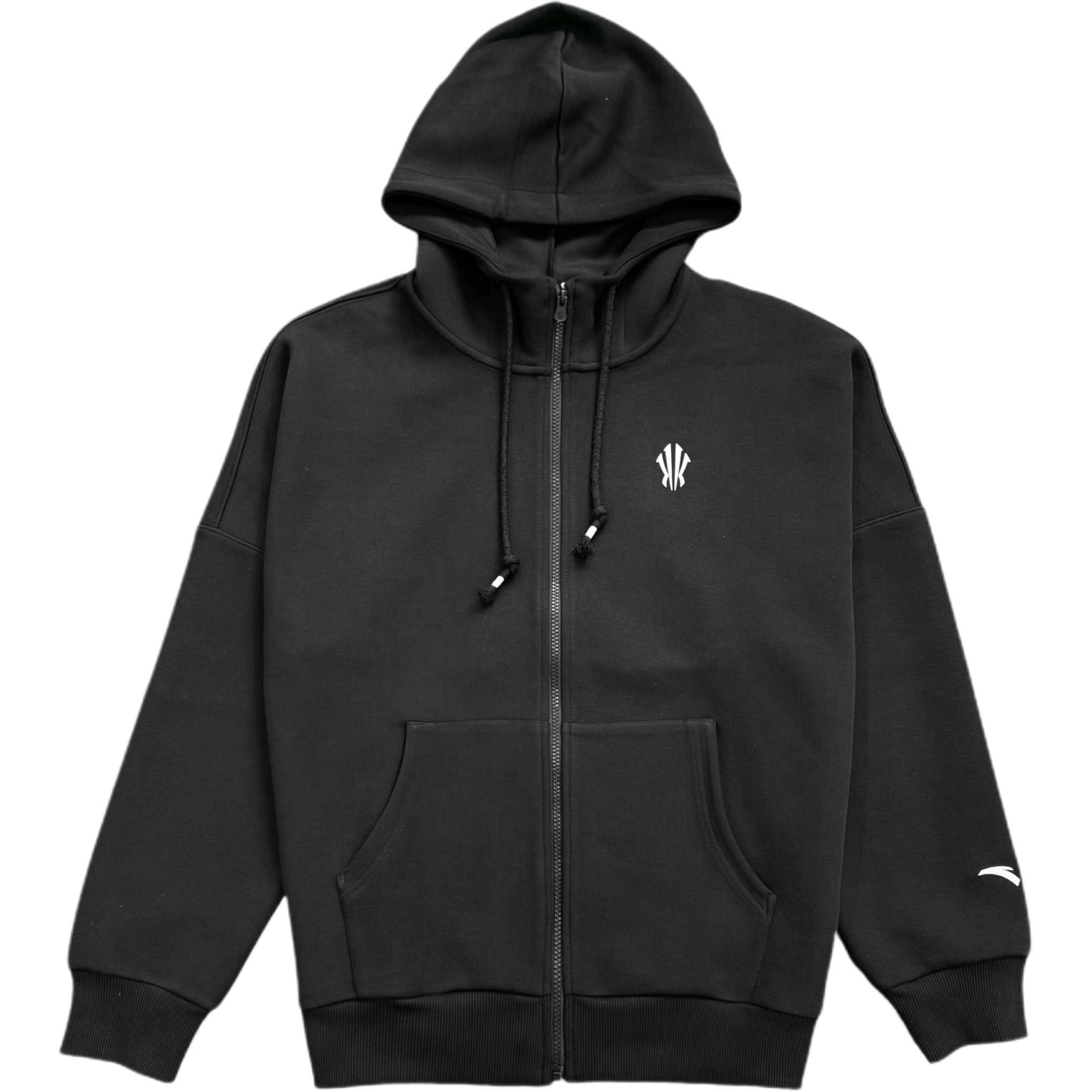 

Anta Kyrie Irving Series Black Unisex Zip-Up Hoodie with Minimal Embroidery 172541708S-3 L