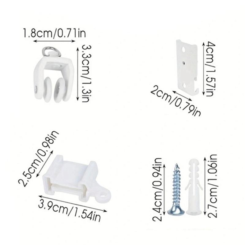 5 Meter Ceiling Curtain Rails Kits With Smooth Rollers and Metal Fixtures For Modern Window Dressings Curtain Track Set