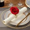 652F Set of 6 Artificial Flower Napkin Rings Elegant Tissue Holder for Dining and Parties Table Decorations for Weddings