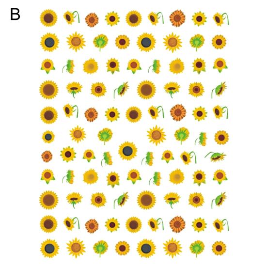 Samolepka na nehty Sunflower Shape 3D Effect Ultra Thin Blossom Floral Nail Art Water Obtisky pro ženy