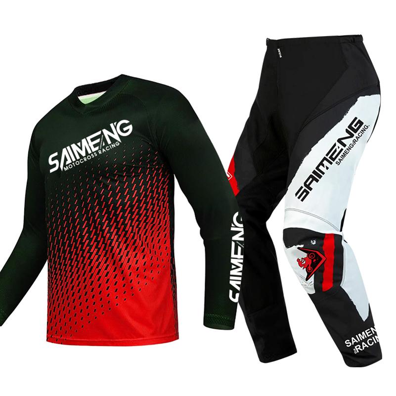motocross gear set for kids Youth Jersey Pant Kits child green Motorcycle black 3 4 5 6 7 8 9 10 year Off-road suit blue orange Enduro cross boy girl