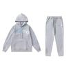 Men Women Couple Hooded Sweatshirt Jogger Set Cotton Linen Blend Streetwear Casual Outfit