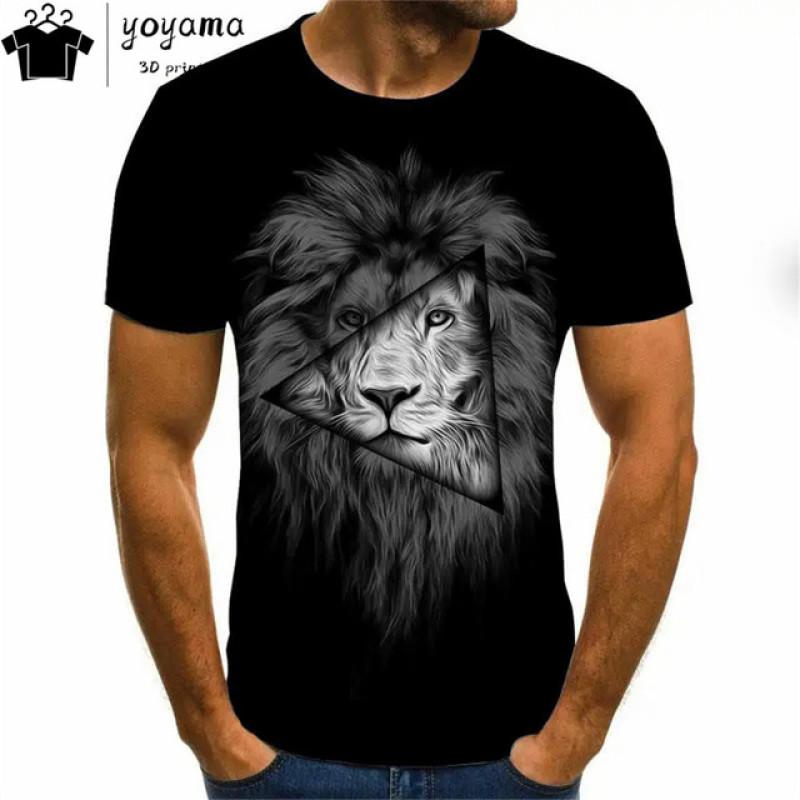 Men's T-Shirt With Print 3d Tiger Print Tees Tops Fashion Men Animal Pattern T Shirt Oversized Streetwear O-Neck Fashion Clothes