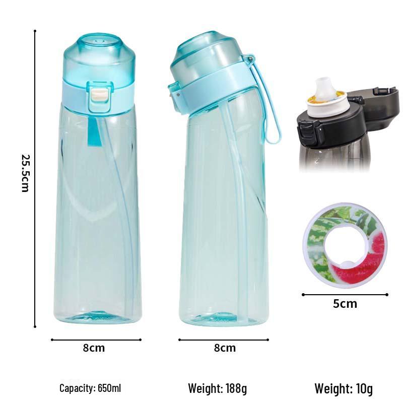 Vonící Tritanová láhev na vodu se slámkou - 650 ml, Plastový kelímek na venkovní sportovní aktivity pro nápoje s ovocem