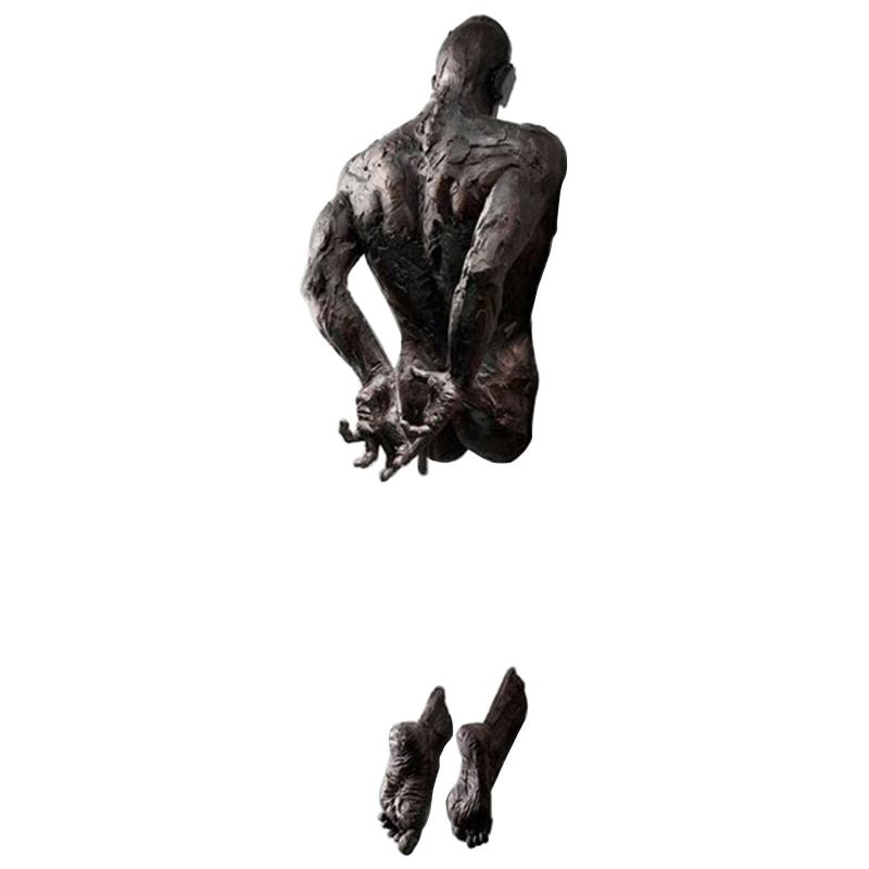 3D Сквозная настенная фигура скульптура из смолы абстрактная гальванизация ремесла декор X3UC