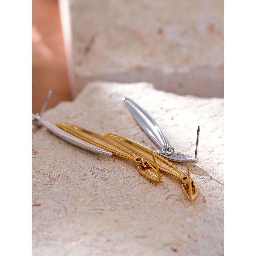 Eetit Отличительные длинные геометрические серьги-подвески из нержавеющей стали — фото 6