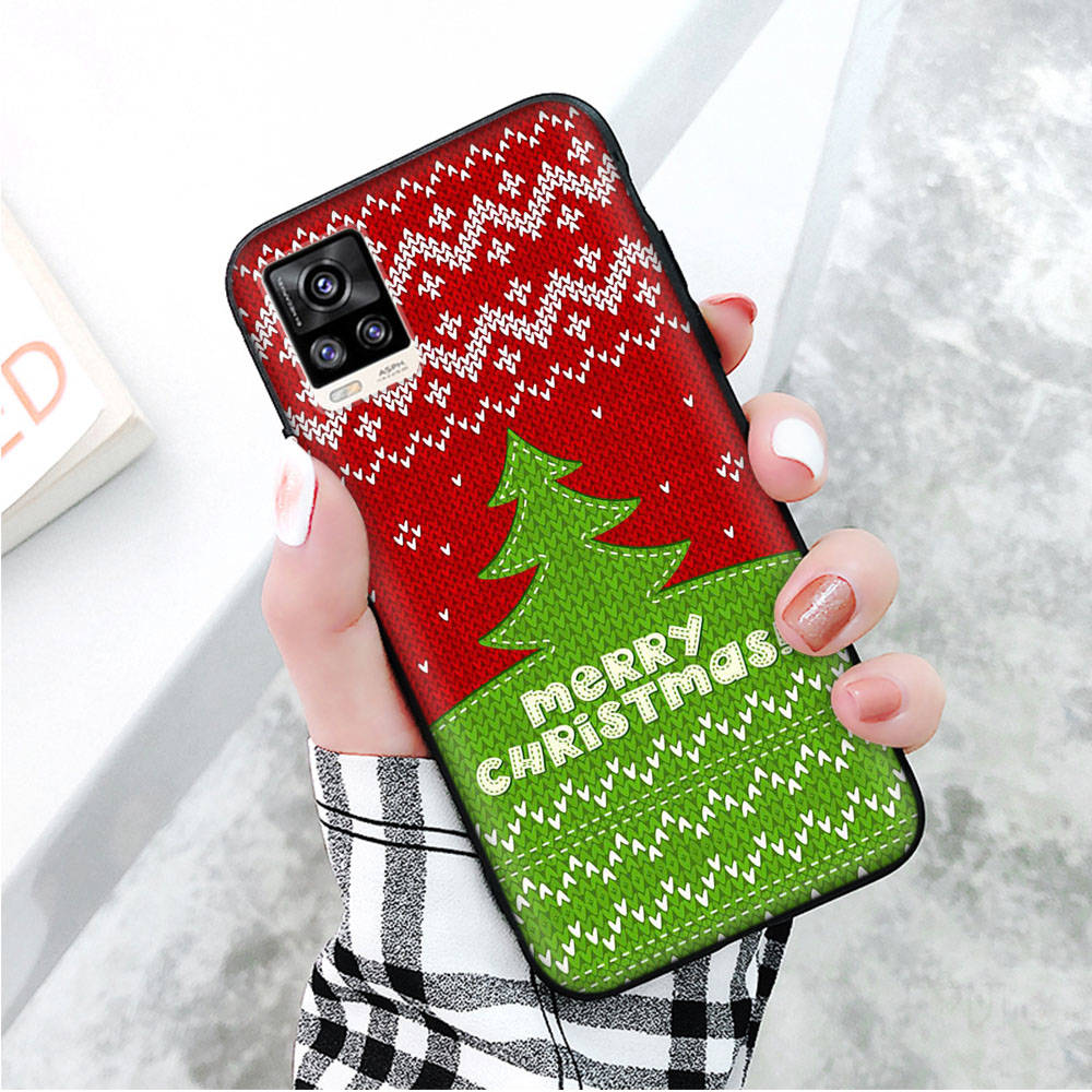 Schwarze Hülle für Xiaomi Redmi 13C Note 9 iPhone XR 7 8 14 15 11 12 13 X XS Pro Max Samsung A25 S23 S24 FE Ultra Plus Weihnachtsbaum Weihnachtsmann