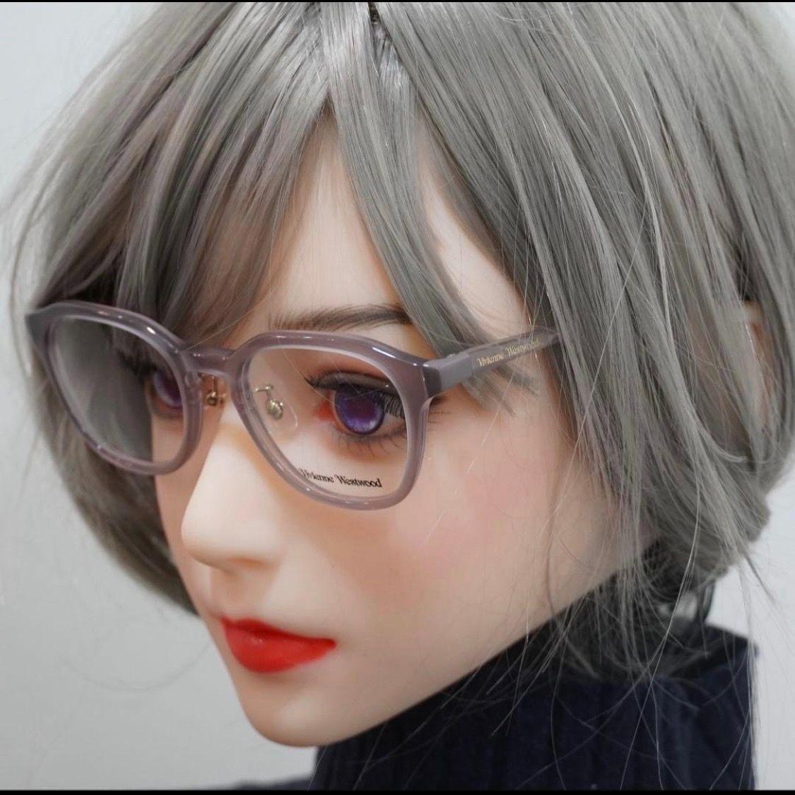 Used Interchangeable lenses [New] Vivienne Westwood Glasses Made in Japan Clear Gray Vivienne Glasses Date Glasses Ladies Case Included