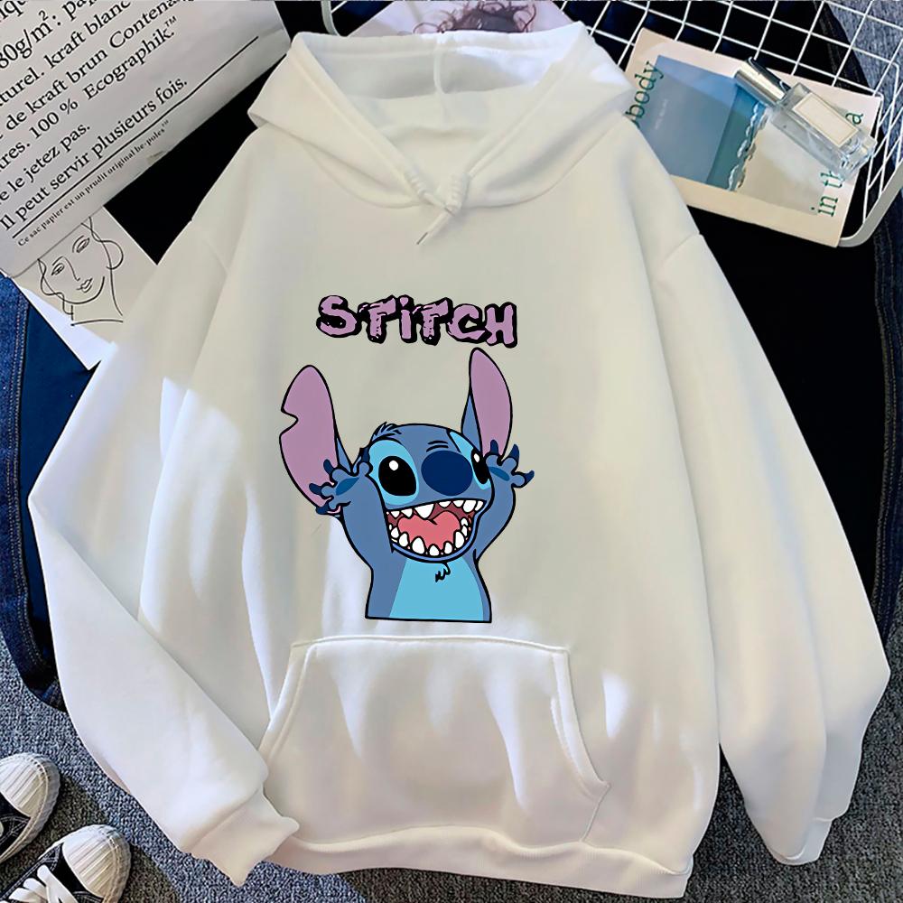 Kluci Holky Disney Stitch Angel Kreslený Zábavný Potisk Podzim a Zima Top s Dlouhým Rukávem Dětská Ležérní Pohodlná Měkká Mikina s Kapucí