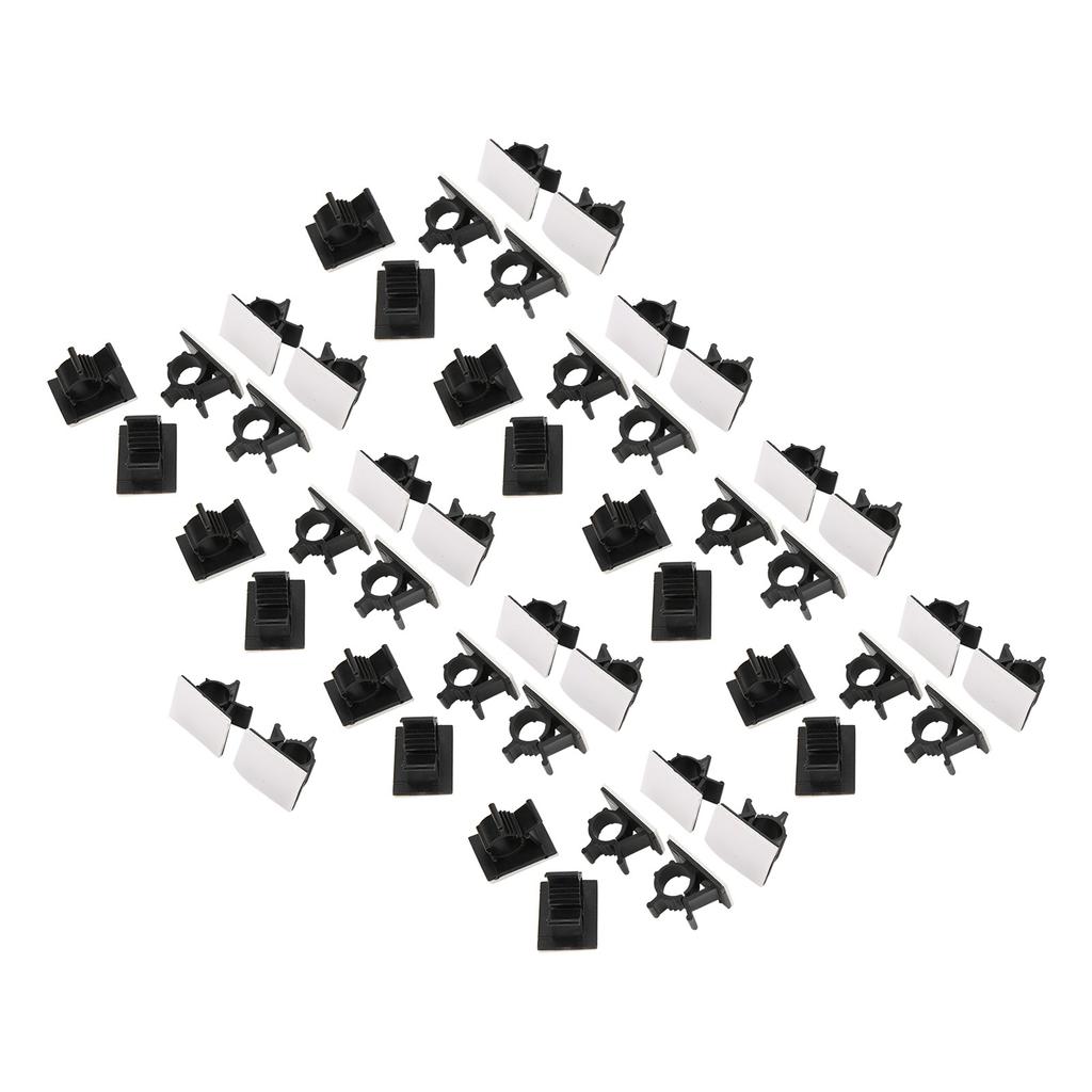 50pcs Cable Management Clips Adjustable Adhesive Nylon Wire Cord Clamp Organizer Black