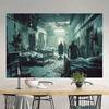 Strange Abandoned Hospital Scene Party Banner - Halloween-themed Decoration, No Power Requiredzyc