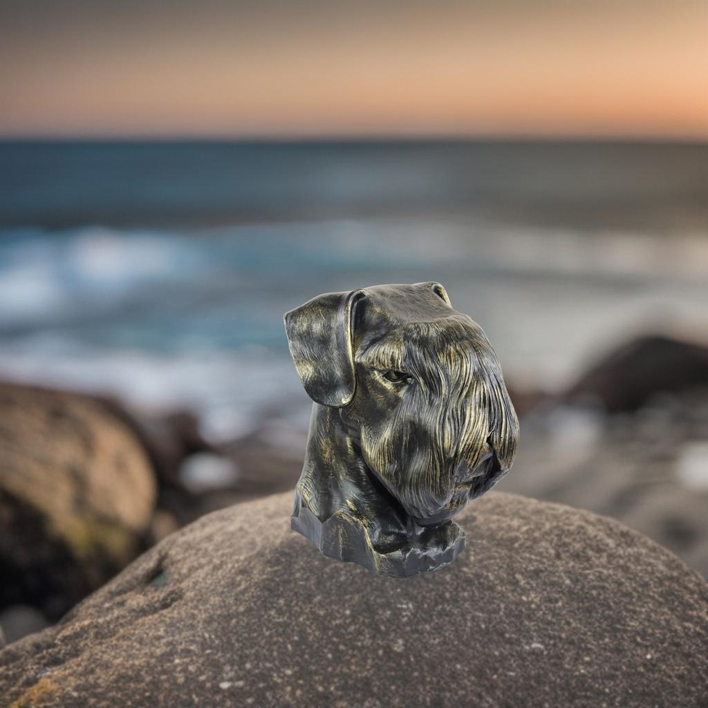 Schnauzer I - Urn for Dog Ashes, Dog Bust, Large Dog Head for Garden by Art-Dog