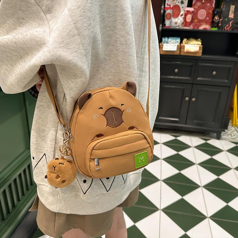 Ins neue Kapibara Umhängetasche süßes Mädchen Studentin ausgehen Aufbewahrungstasche Cartoon Capybara Reißverschluss Rucksack