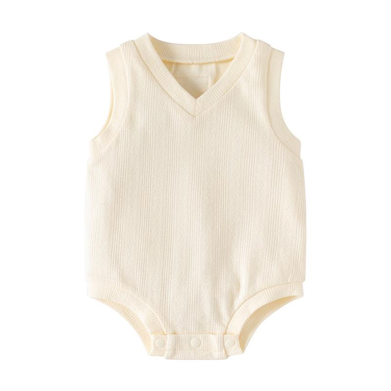 Unisex Summer Baby Bodysuit - Pure Cotton Jacquard Newborn Romper Gift