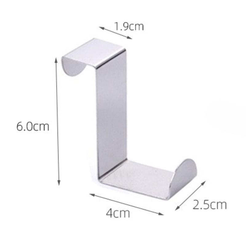 Stainless Steel Z Hooks Behind The Door Kitchen Cabinet Door On The Dormitory Wardrobe No Punching Door Back Dual-purpose Hanging Coat Hooks