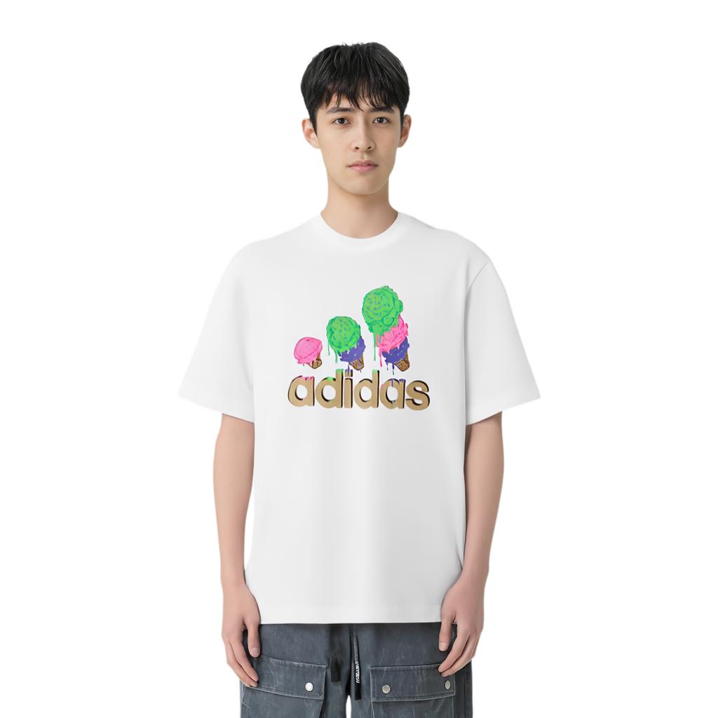 Adidas T Shirts Unisex White Crew Neck Moderate KE6195