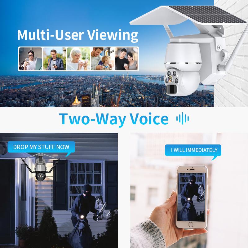 

Q7 Wireless WiFi 2MP HD Camera Solar-Powered Outdoor Surveillance Camera Black