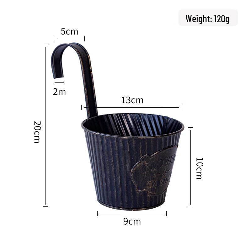 MOJY Vintage Distressed Metal Hanging Flower Pots
