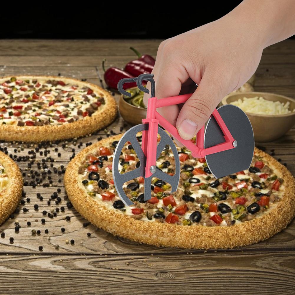 Stainless Steel Innovative Bicycle Shape Pizza Cutter Cutting Tool Kitchen AccessoriesRed