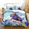 Anime D-Genshin Impact Bedding Set K-Kamisato Ayaka Printed Duvet Cover Sheet Pillowcase Soft Quilt Cover Full Queen King Size