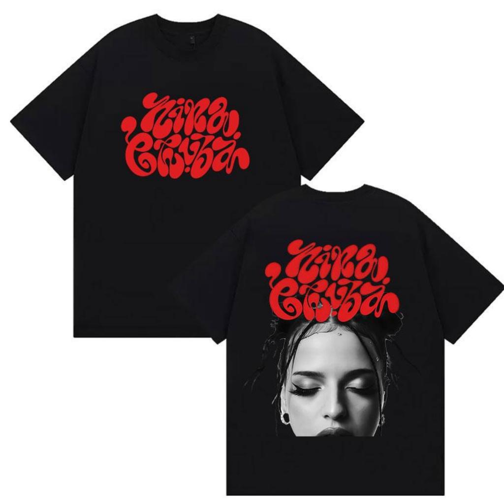 Singer Nina Chuba Tour 2026 Graphic 100Cotton Shirt Men Retro 2026 New Summer Hip Hop Unisex Short Sleeve Tshirt Fan Gifts