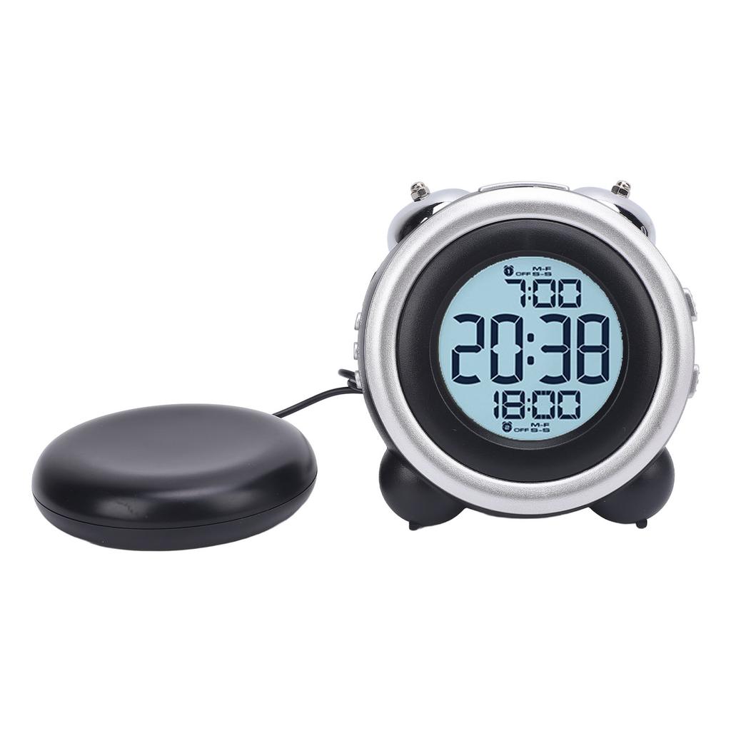 Alarm Clock with Bed Shaker Adjustable Volume Vibrating Alarm Clock with LED Display for Heavy Sleepers