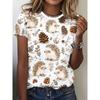 Summer Lady Clothes Crew Neck Short Sleeve Cartoon Hedgehog Graphic T Shirt Women's Outfits Casual Streetwear Soft Tees