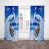 2pcs- Elegant Peacock Polyester Curtains, Bathroom, Bedroom, Living Room, and Family Room Decorative Curtains