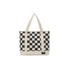 Classic Black And White Checkerboard Print Cotton Tote Bag Unisex Tote Bags VN0A7PEQ3KS